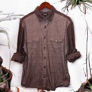 Express ★ Men's Casual Button-Up Dress Shirt ★ Houndstooth Military Print